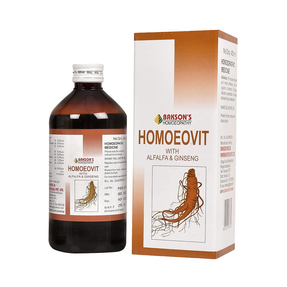 Bakson's Homoeovit Syrup 450 ml bottle pack shot