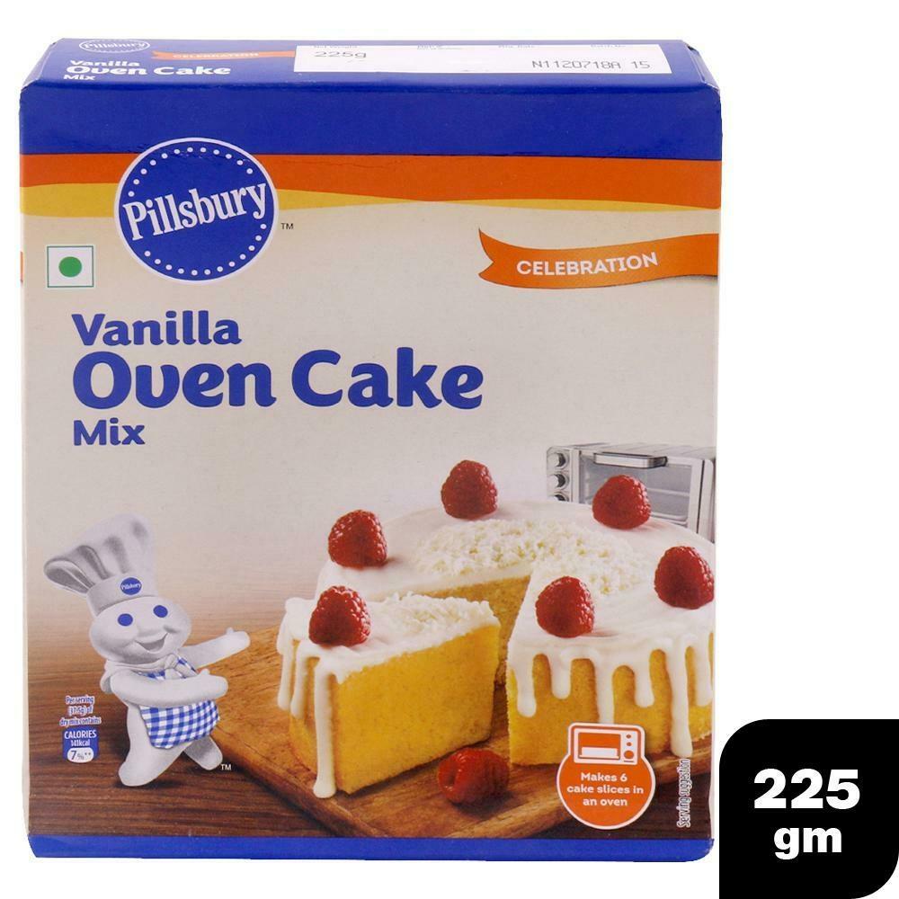 Pillsbury vanilla cake mix box for oven or microwave