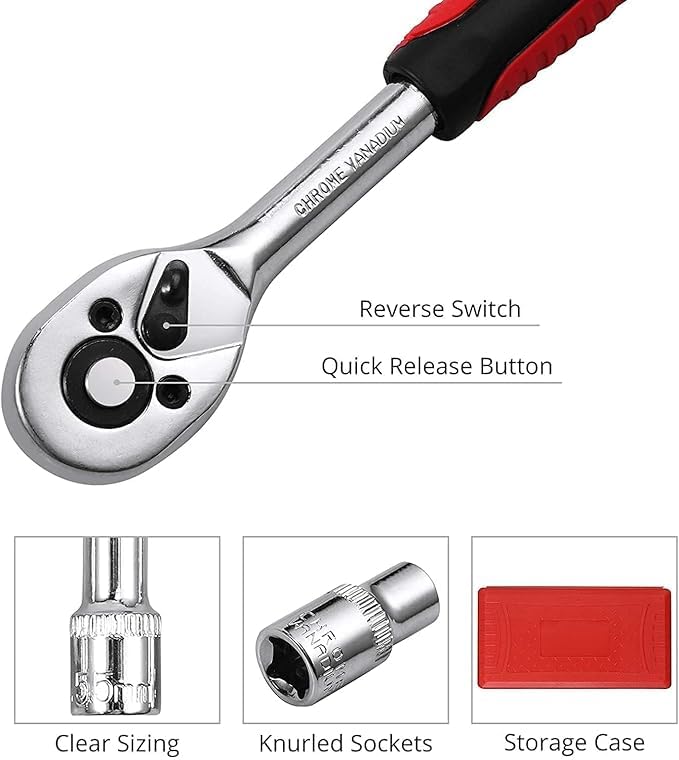 OPTIFINE Tool Kit 46 Tool Kit Tool Kit for Home Use Tools Kit Spanner Set Socket Set Wrench Set Tools Set Hand Tools Bike Tool Kit Set Socket Wrench Set Spanner Set All Size Tool Kit Goti Pana Set - Box End (41 IN 1) – view 4