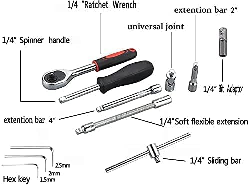 OPTIFINE Tool Kit 46 Tool Kit Tool Kit for Home Use Tools Kit Spanner Set Socket Set Wrench Set Tools Set Hand Tools Bike Tool Kit Set Socket Wrench Set Spanner Set All Size Tool Kit Goti Pana Set - Box End (41 IN 1) – view 8