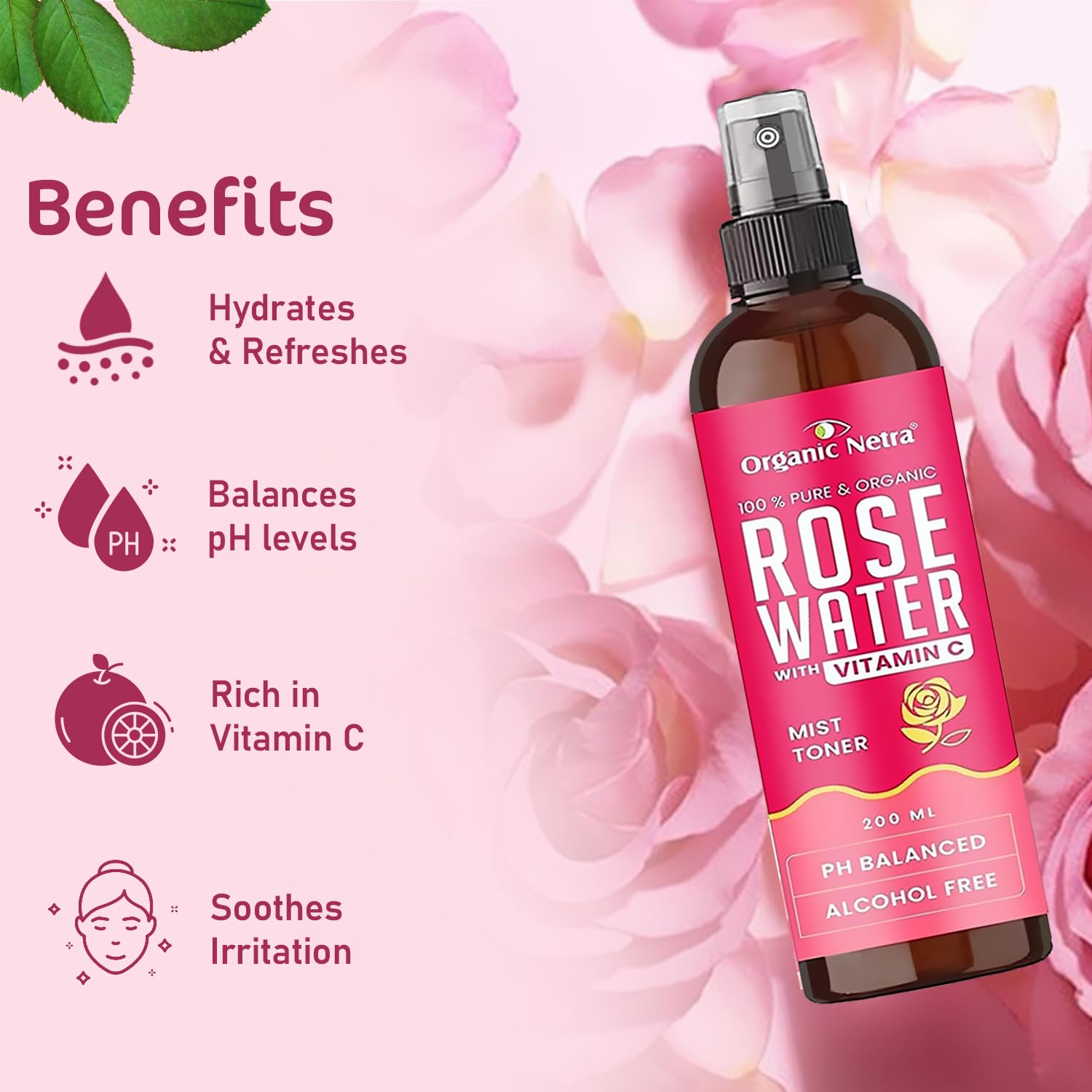 Organic Netra Rose Water with Vitamin C – view 3