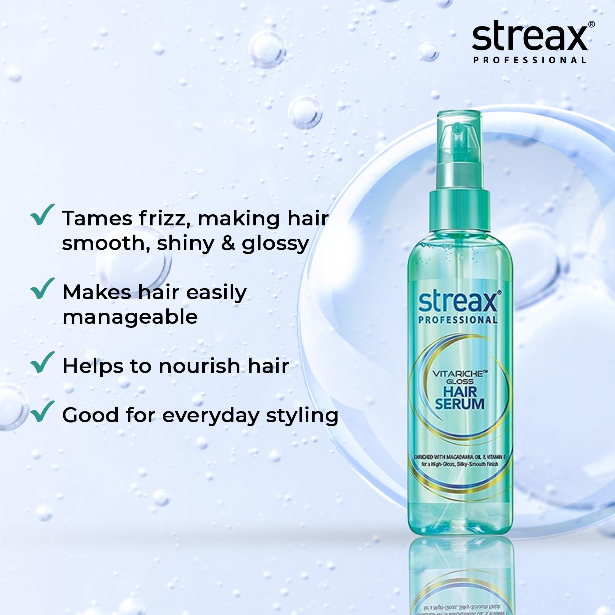 Streax Professional Vitariche Gloss Hair Serum, 200ml – view 3