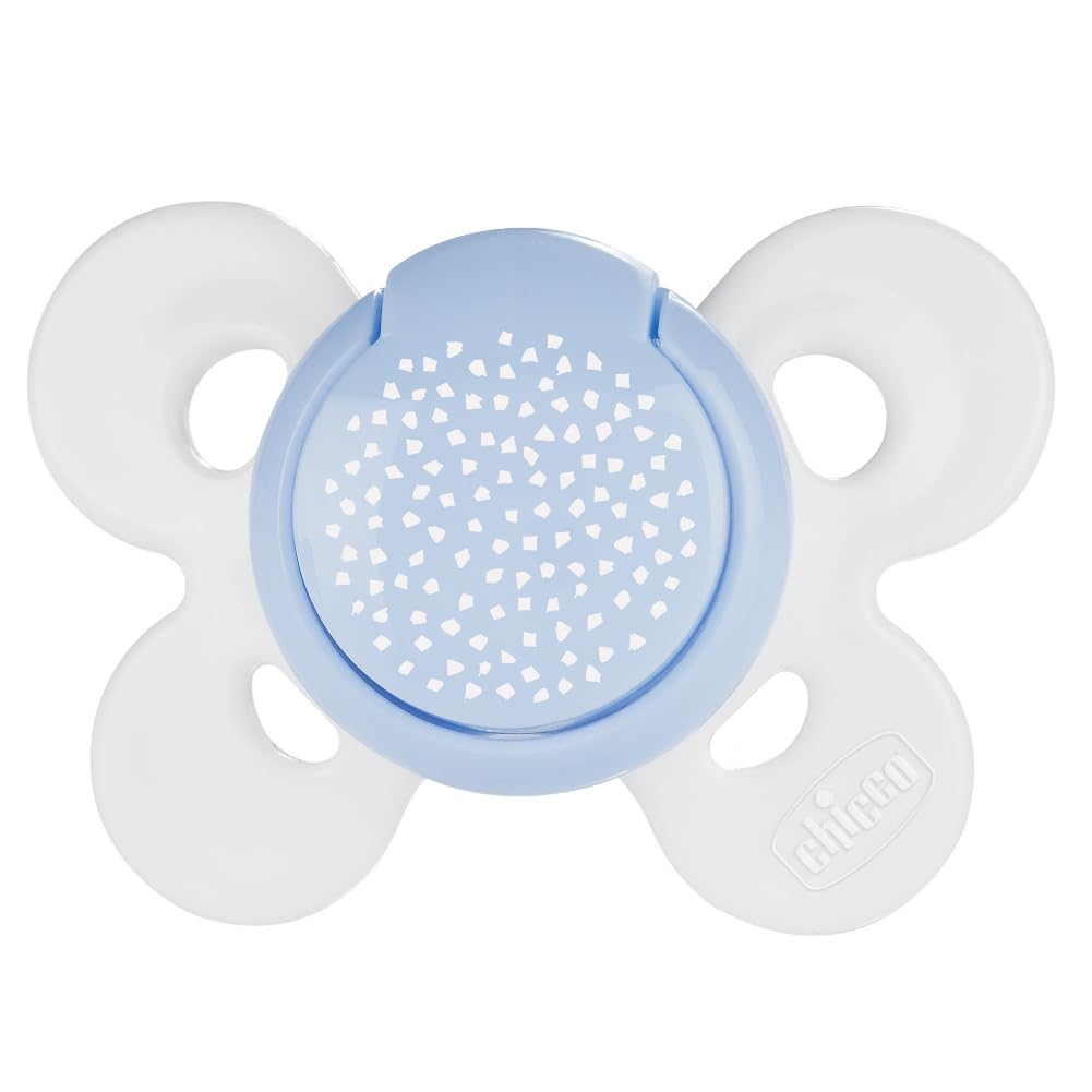Chicco Physio Comfort Baby Soother with Unique Shape to Support Psychological Breathing, Teether & Pacifier for Newborns, BPA Free, 0-6m (Blue) – view 3