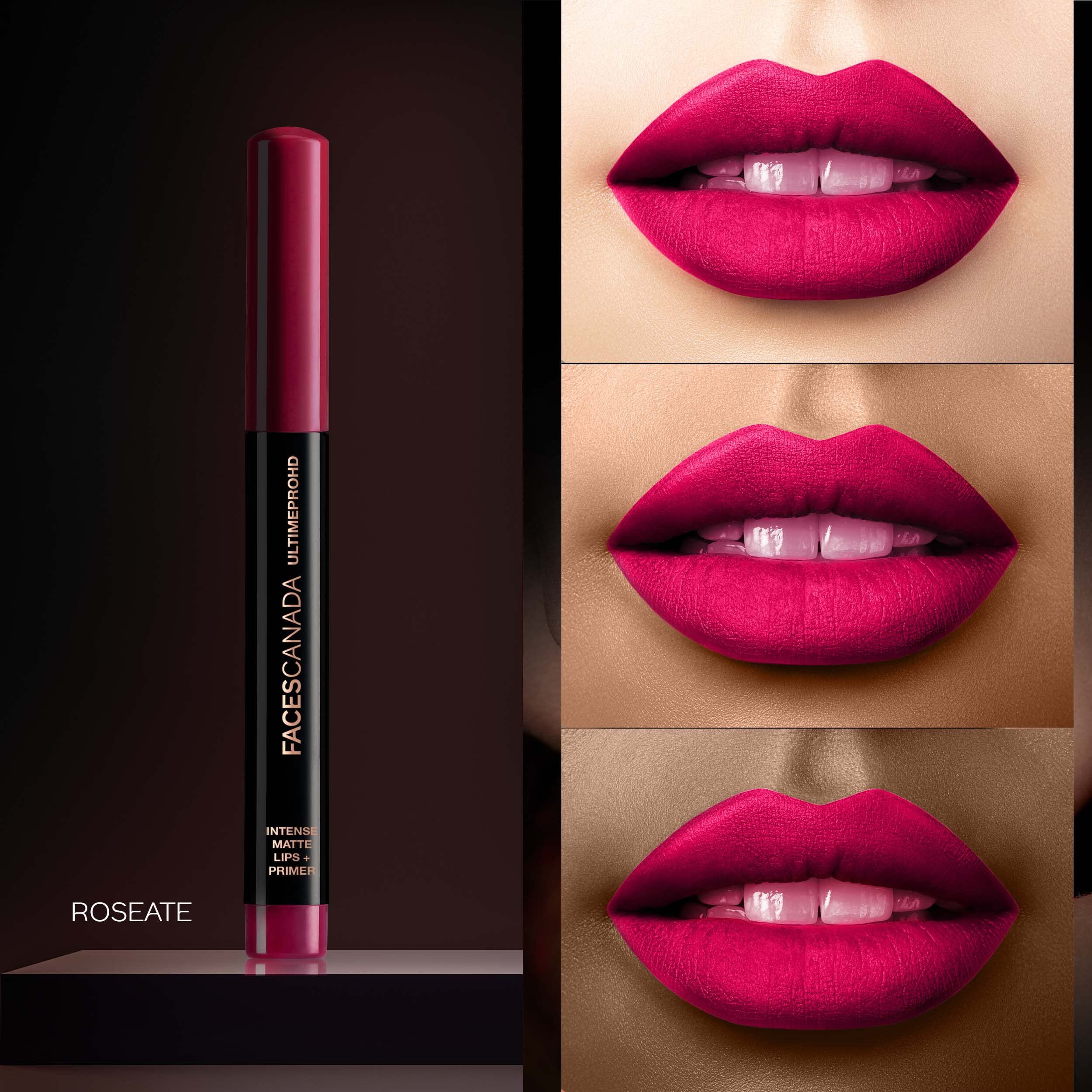 FACES CANADA Ultime Pro HD Intense Matte Lipstick + Primer - Roseate (Pink), 1.4g – view 2