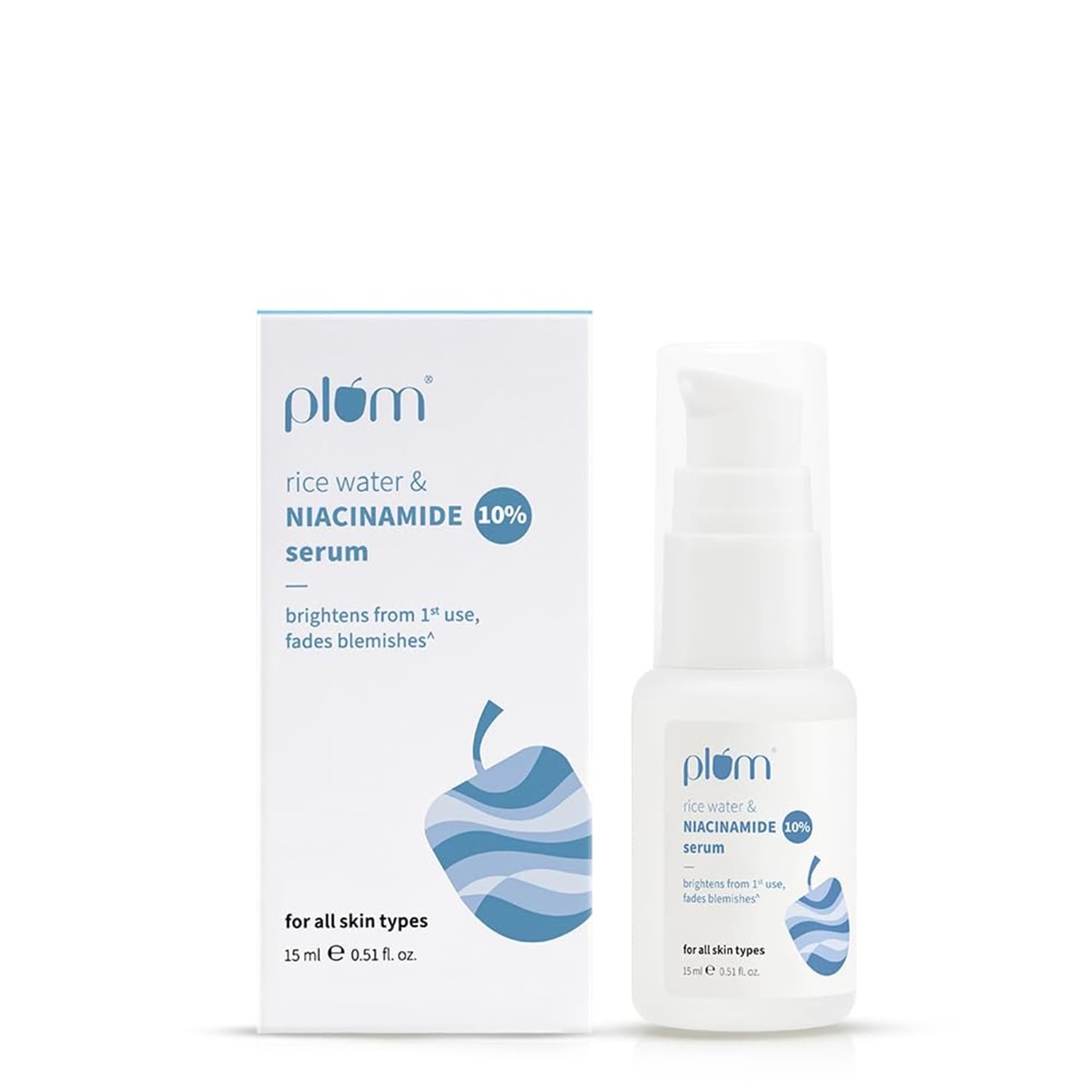 Front view of Plum 10% niacinamide face serum bottle