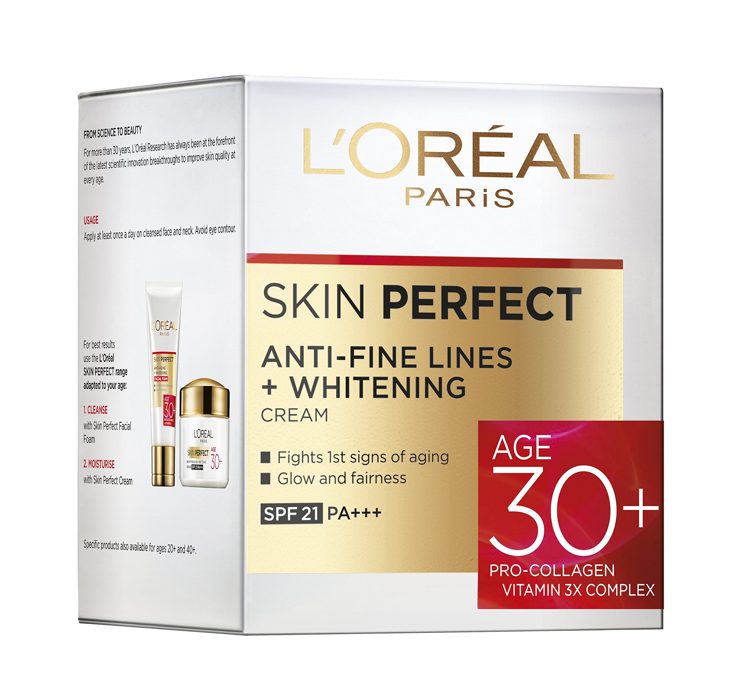 L'Oreal Paris Anti-Fine Lines Cream, With SPF21 PA+++, Fights Signs of Aging, Day Cream, For Users Over 30, Skin Perfect 30+, 50g – view 3
