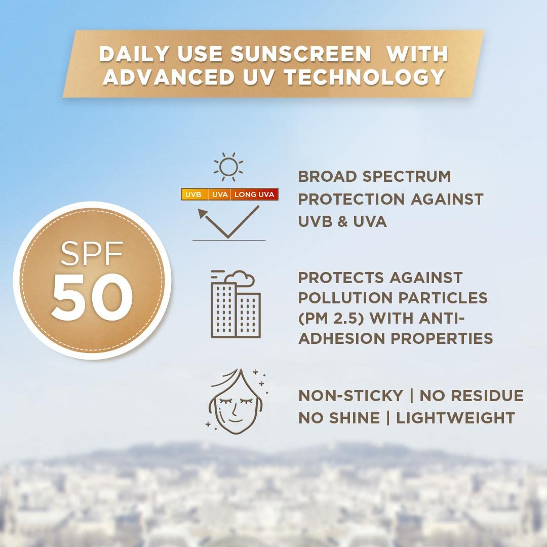 L'Oréal Paris Sunscreen, Non-Greasy, Brightening Sunscreen With Niacinamide, UVA & UVB Protection, With SPF 50 PA+++, Bright & Clear, UV Defender Serum Protector, 50 ml – view 3