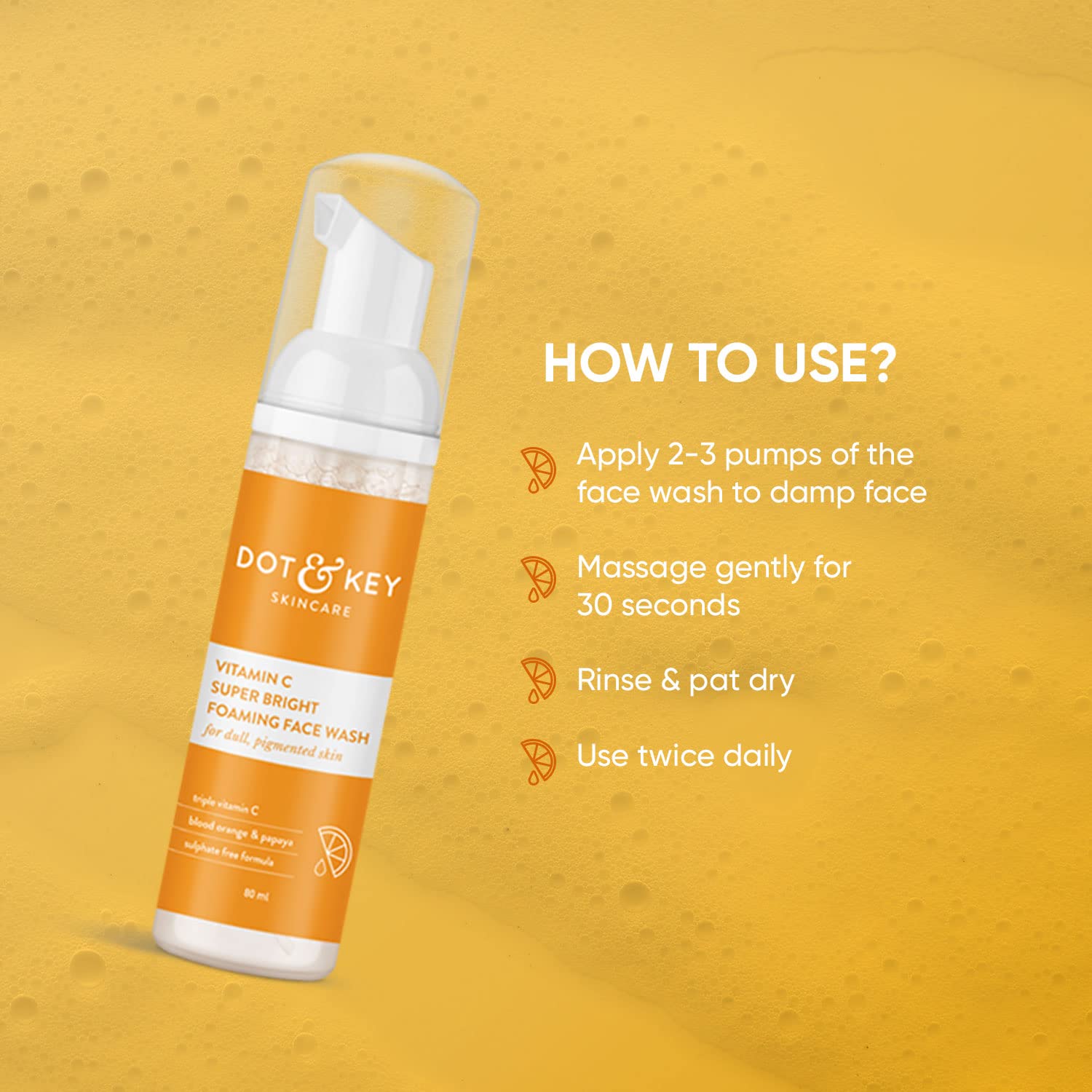 DOT & KEY Vitamin C Super Bright Foaming Face Wash For Dull&Pigmented Skin – view 6