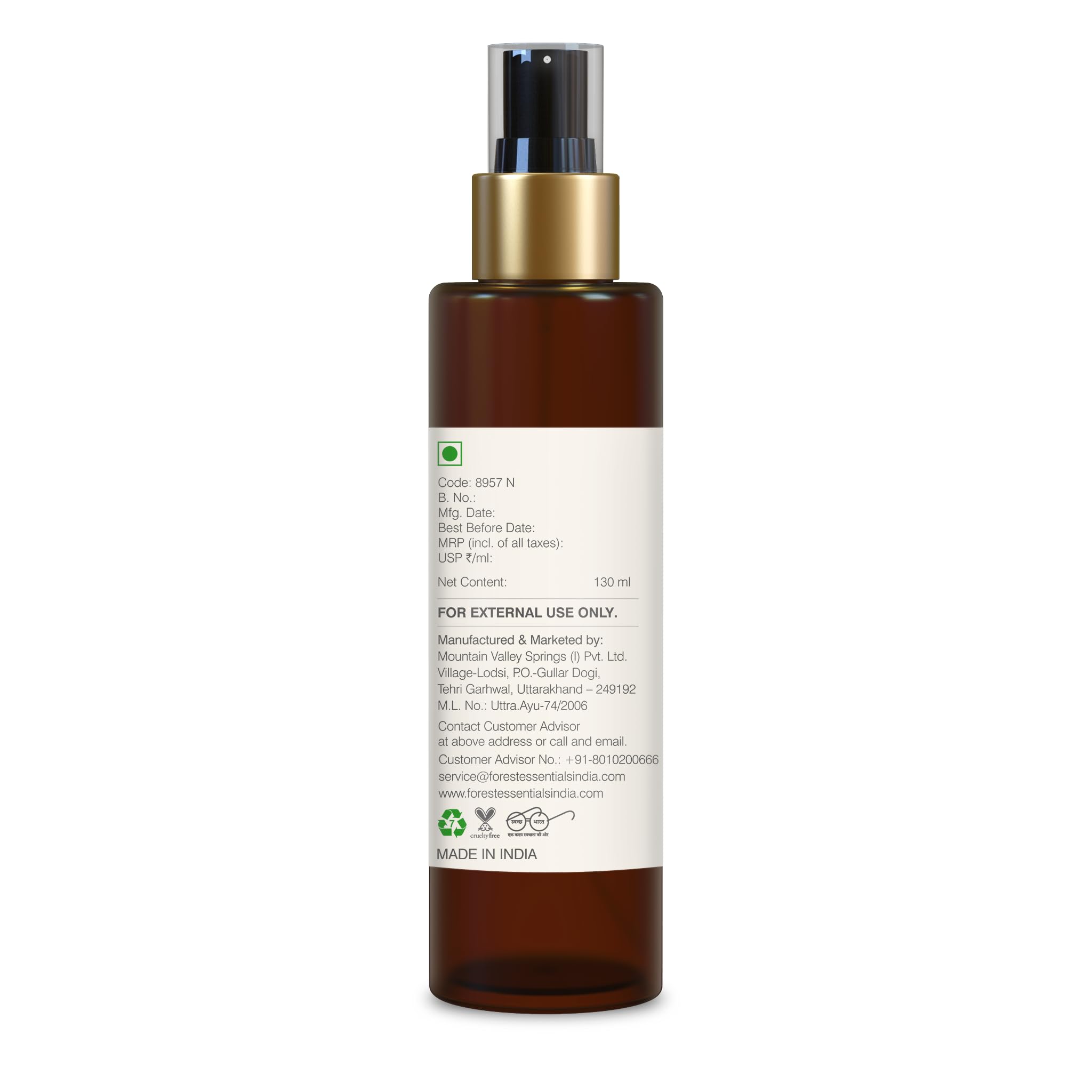 Forest Essentials Body Mist Jasmine & Saffron – view 5