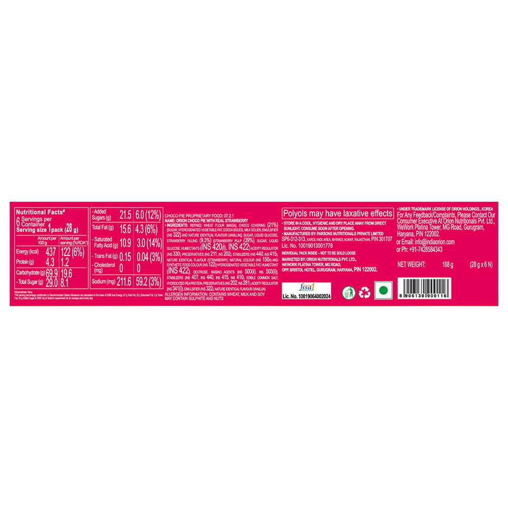Orion Real Strawberry Centre Filled Choco-Pie 28 G (6 Pcs) – view 2