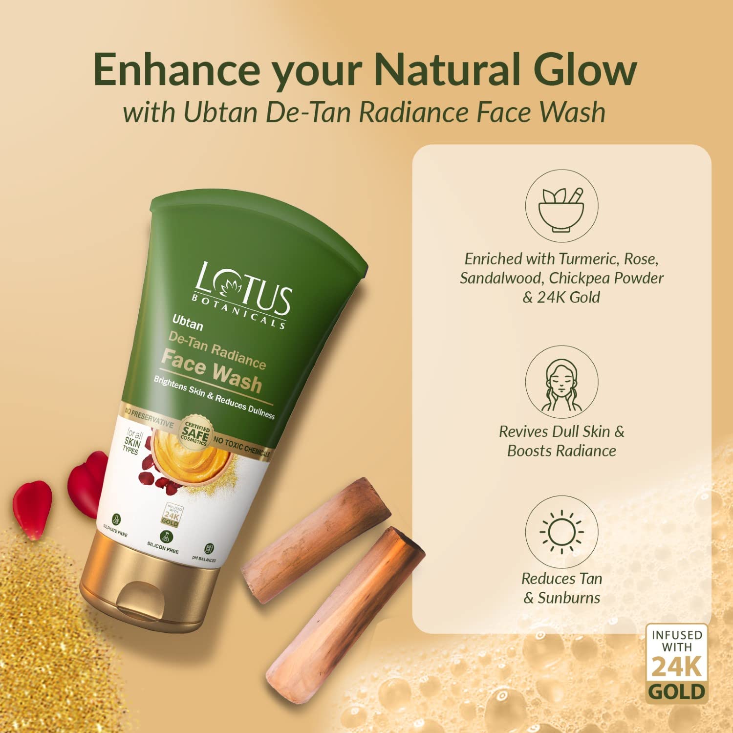 Lotus Botanicals Ubtan De-Tan Radiance Face Wash – view 3