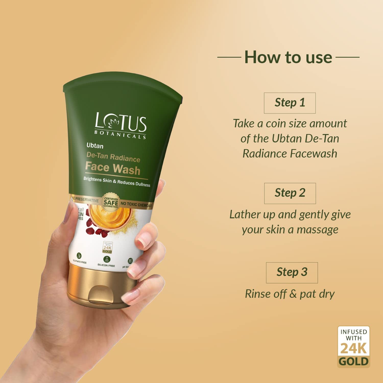 Lotus Botanicals Ubtan De-Tan Radiance Face Wash – view 4