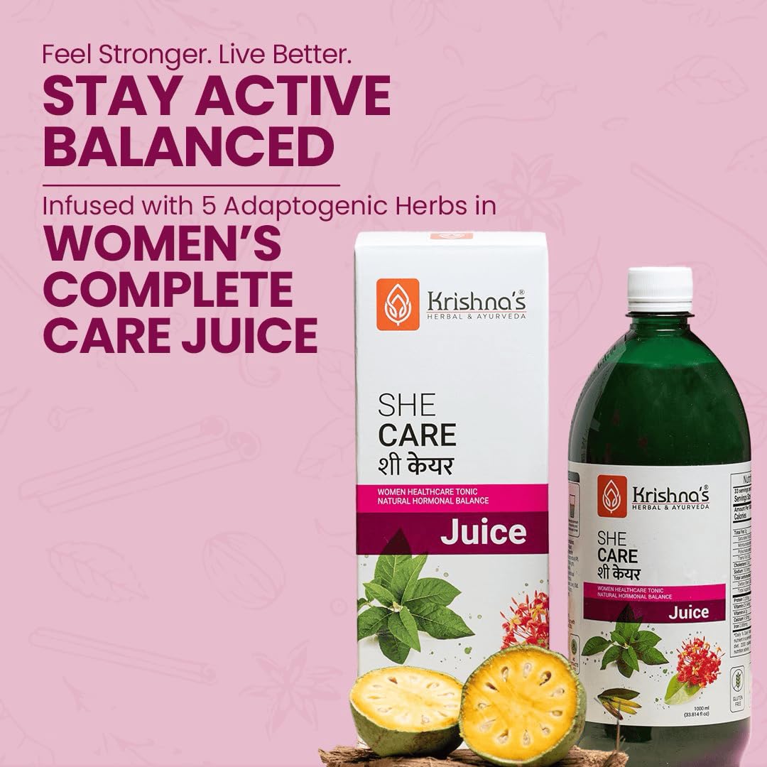 KRISHNA'S HERBAL & AYURVEDA She Care Juice 1000ml, Herbal Supplement for Hormonal Balance, PCOS, PCOD, Period Pain Relief, Hair and Skin Health – view 8