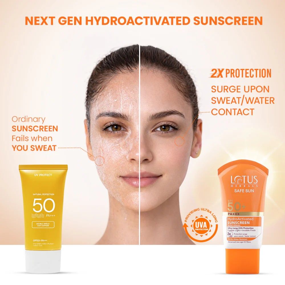 Lotus Herbals Safe Sun HydroActivated Sunscreen SPF 50+ PA+++ 50ml – view 3