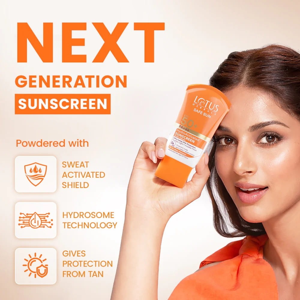 Lotus Herbals Safe Sun HydroActivated Sunscreen SPF 50+ PA+++ 50ml – view 5
