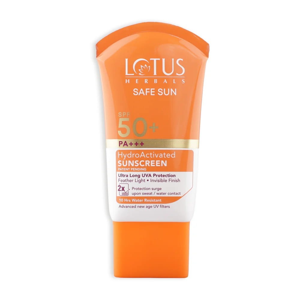 Lotus Herbals HydroActivated sunscreen cream tube SPF 50+ PA+++ 50ml