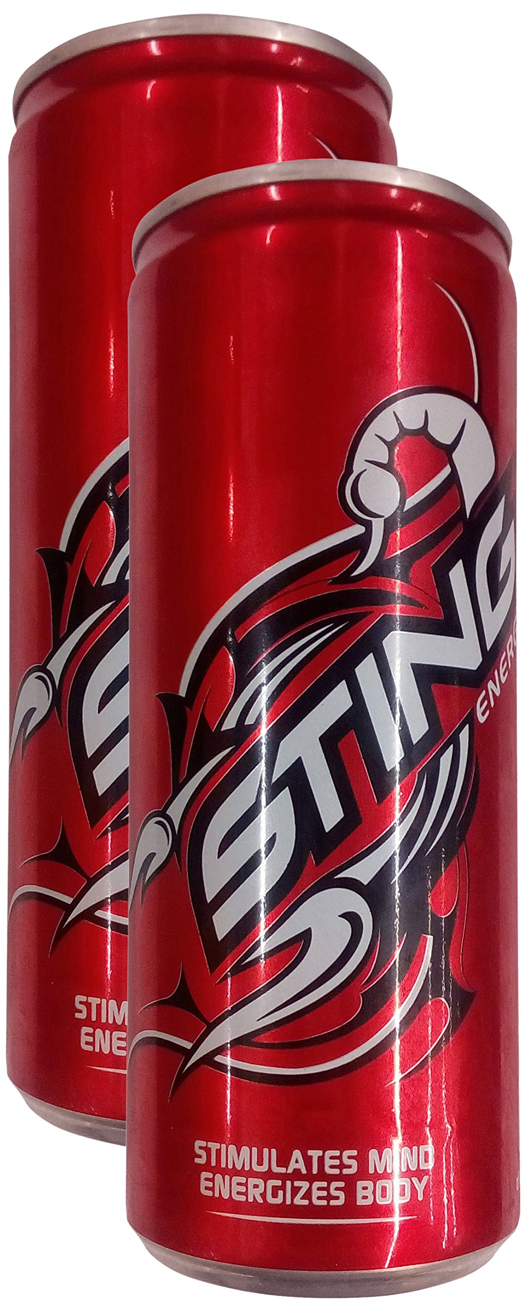 Single red Sting energy drink can in 250 ml size