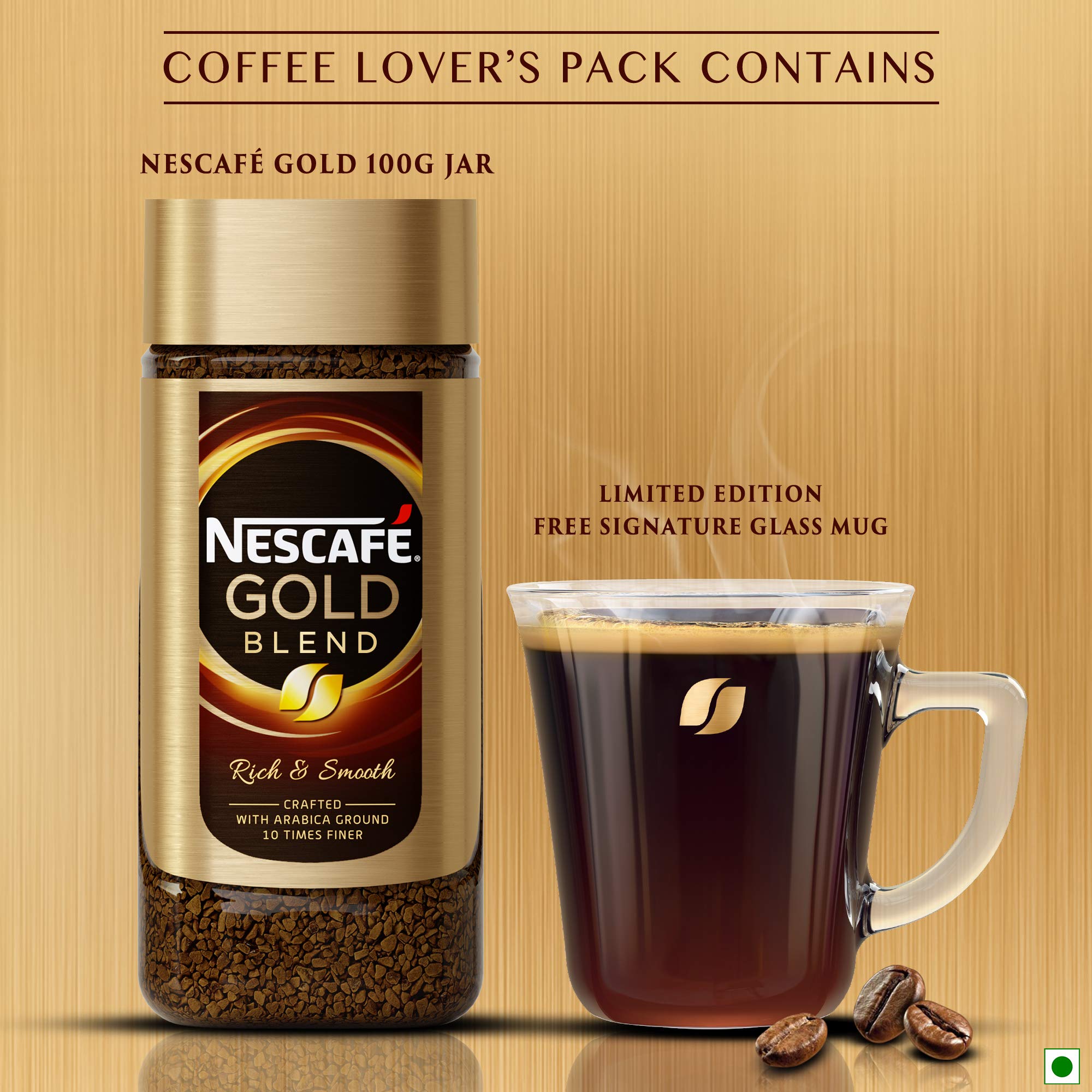 Nescafe Gold Blend Instant Coffee Powder - Glass Jar (Limited Edition Pack,Arabica and Robusta beans) Jar, 100g With Free Glass Mug – view 4