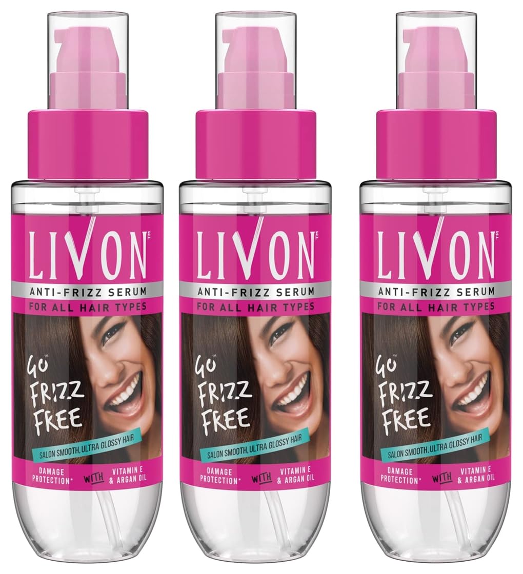 Unscented Livon hair serum pack for smooth, glossy, frizz-free hair