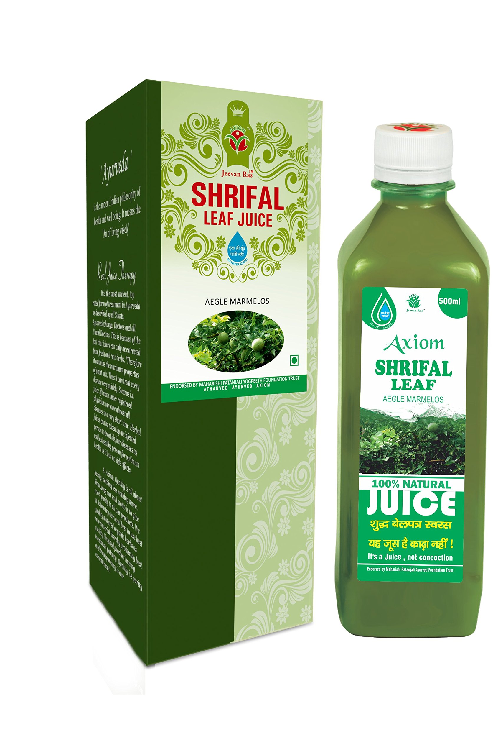 500 ml bottle of Axiom Shrifal Ayurvedic juice