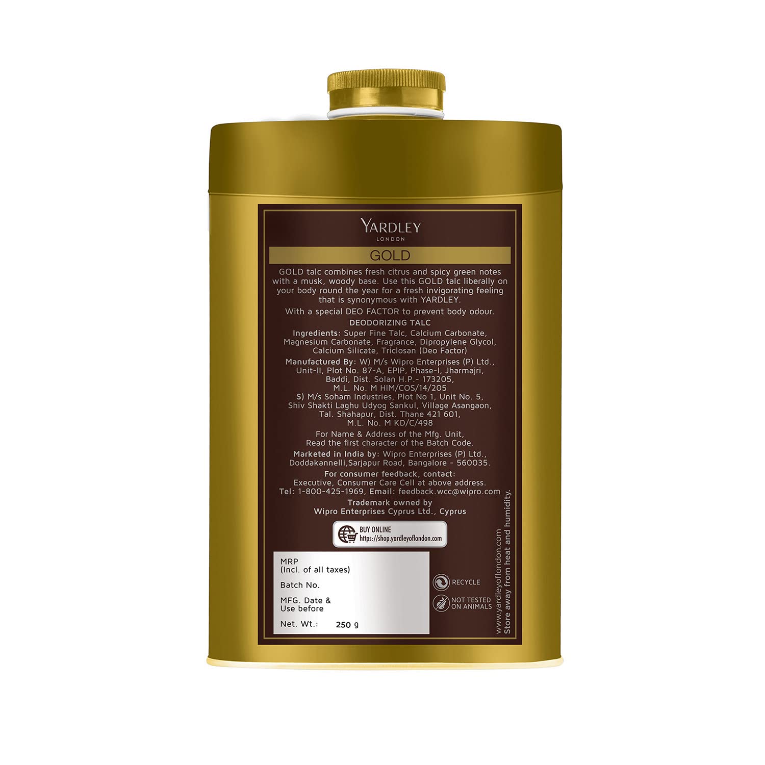 Yardley London Gold Deodorizing Talc – view 3