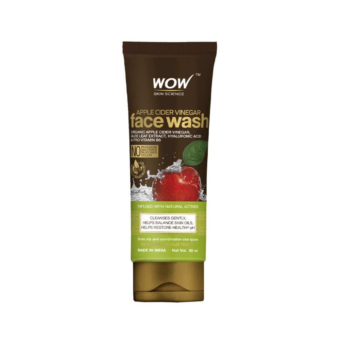 Front view of WOW Skin Science foaming face wash 100 ml