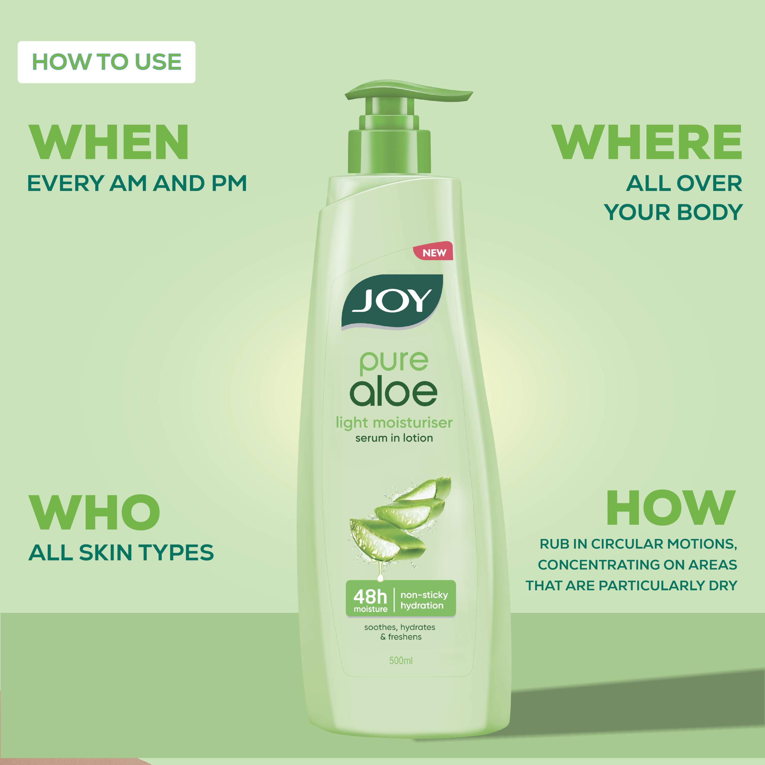 Joy Pure Aloe Light Moisturizing Body Lotion 500ml – view 6