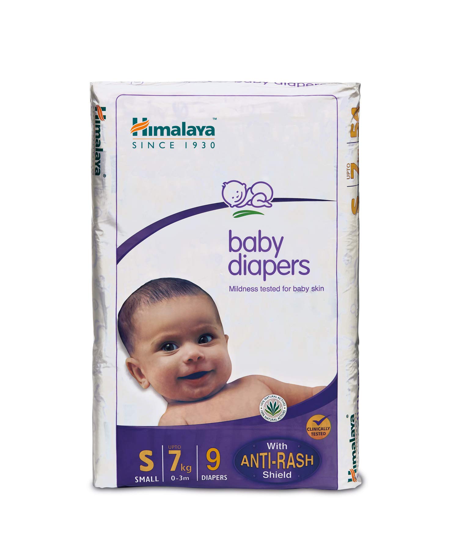 Pack of 9 Himalaya small baby diapers for infants