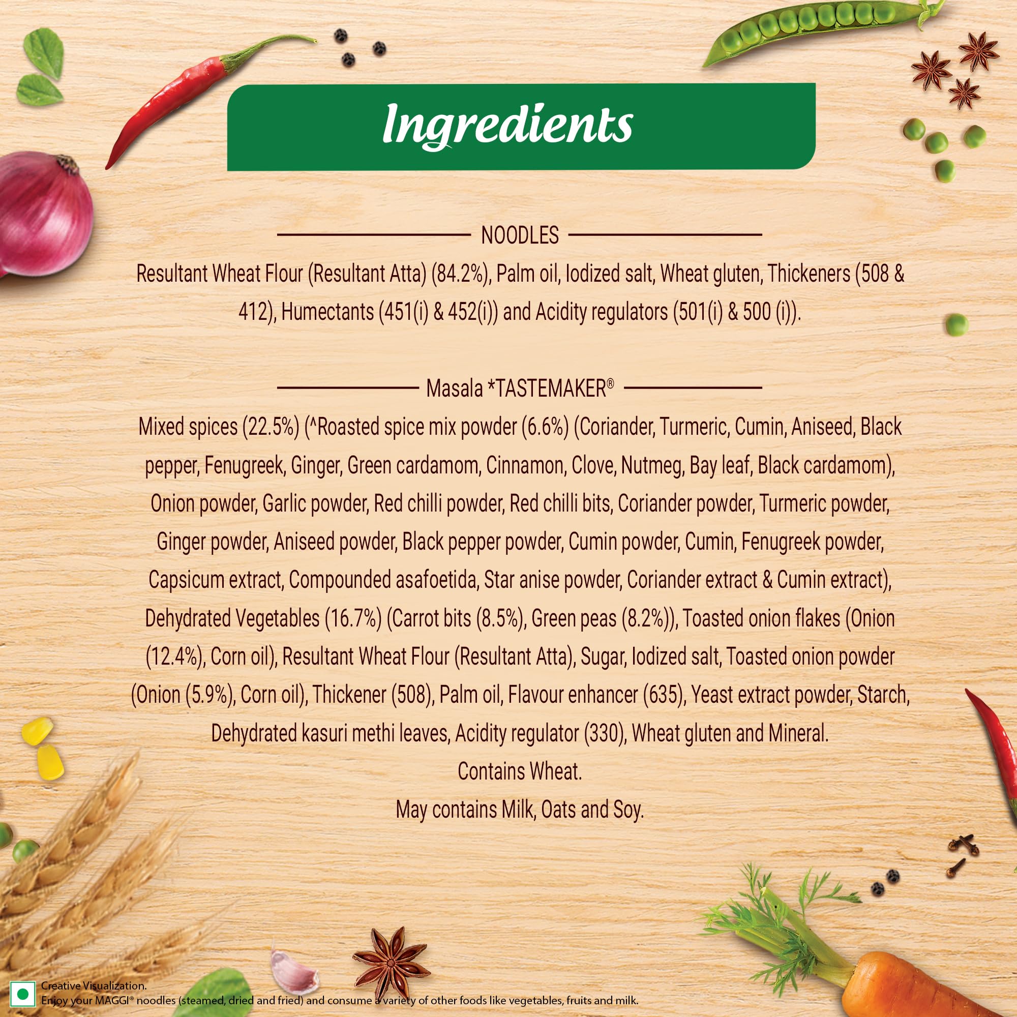 MAGGI Nutri-Licious Veg Atta Masala Noodles, Instant Noodles With 20 Spices & Herbs, Source Of Fibre & Iron, Atta Noodles With Appetizing Aroma & Delicious Taste, 435 Grams – view 4