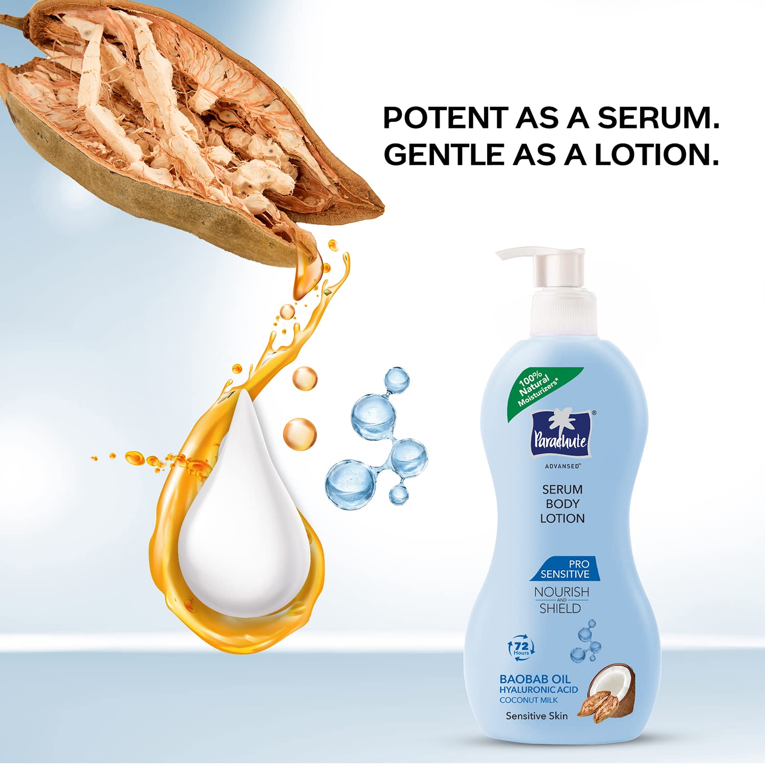 Parachute Advansed Body Lotion for Women, Pro Sensitive Serum, Coconut Milk, Hyaluronic Acid, 100% Natural, for Sensitive Skin, 400ml – view 2