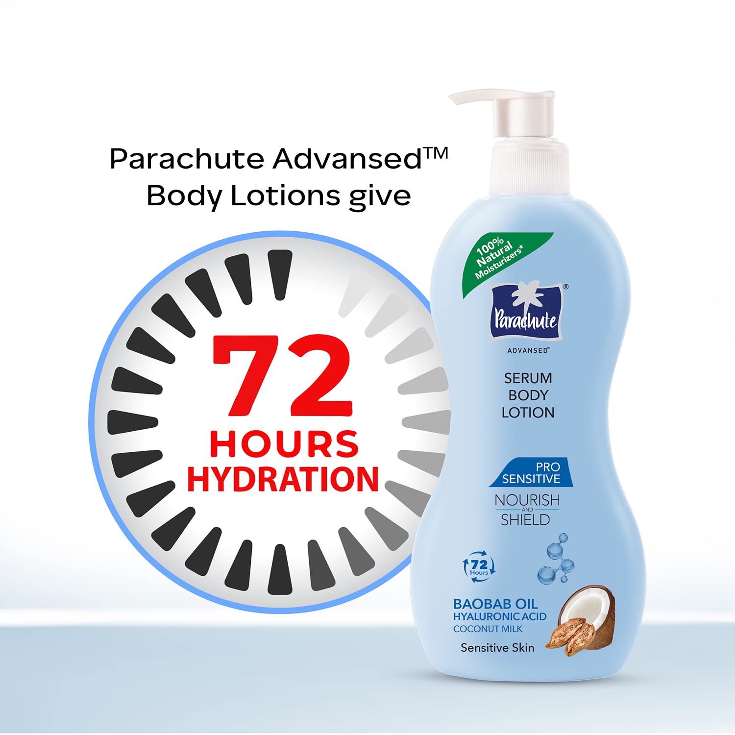 Parachute Advansed Body Lotion for Women, Pro Sensitive Serum, Coconut Milk, Hyaluronic Acid, 100% Natural, for Sensitive Skin, 400ml – view 5