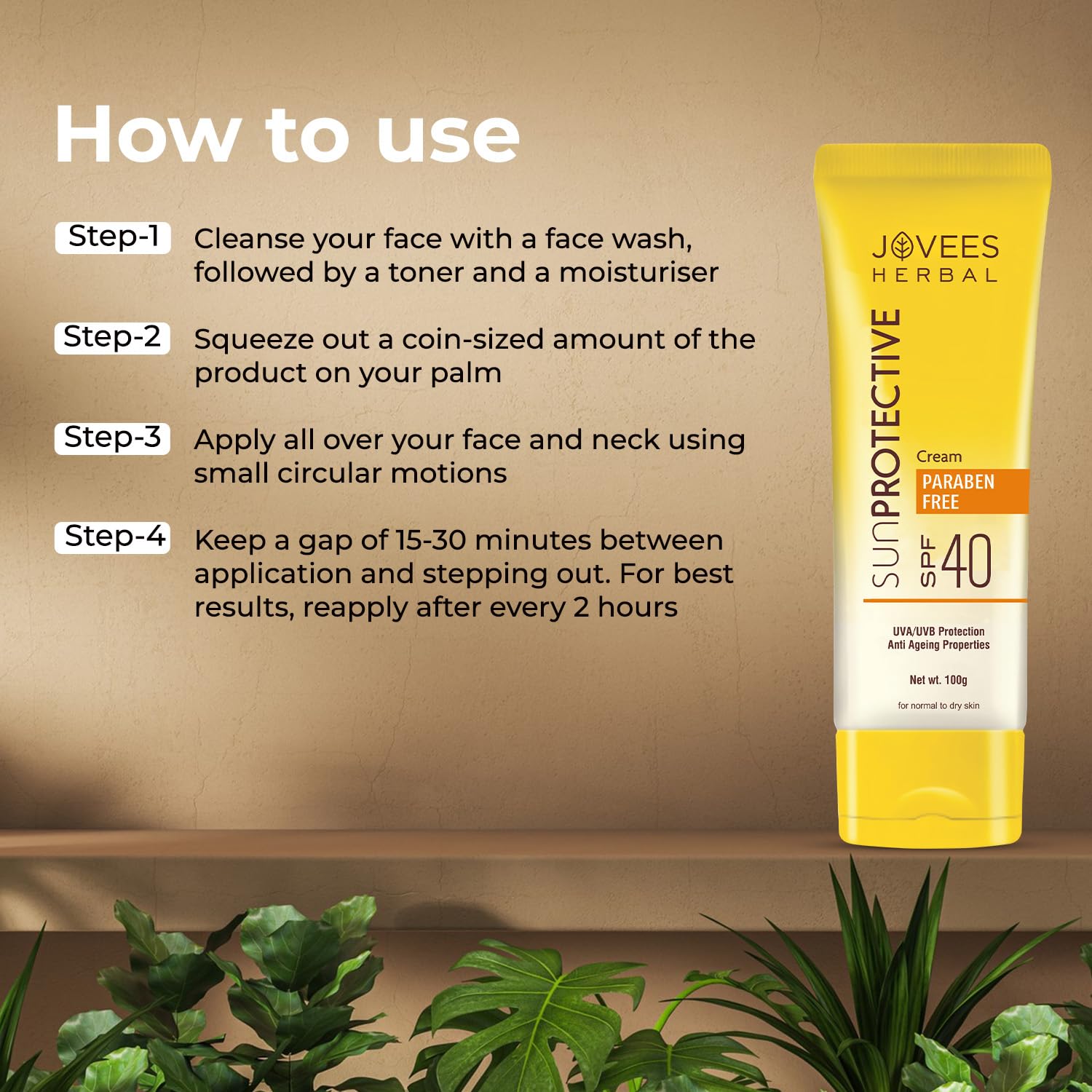 Jovees Herbal Sun Protective Sunscreen SPF 40, 100g – view 6