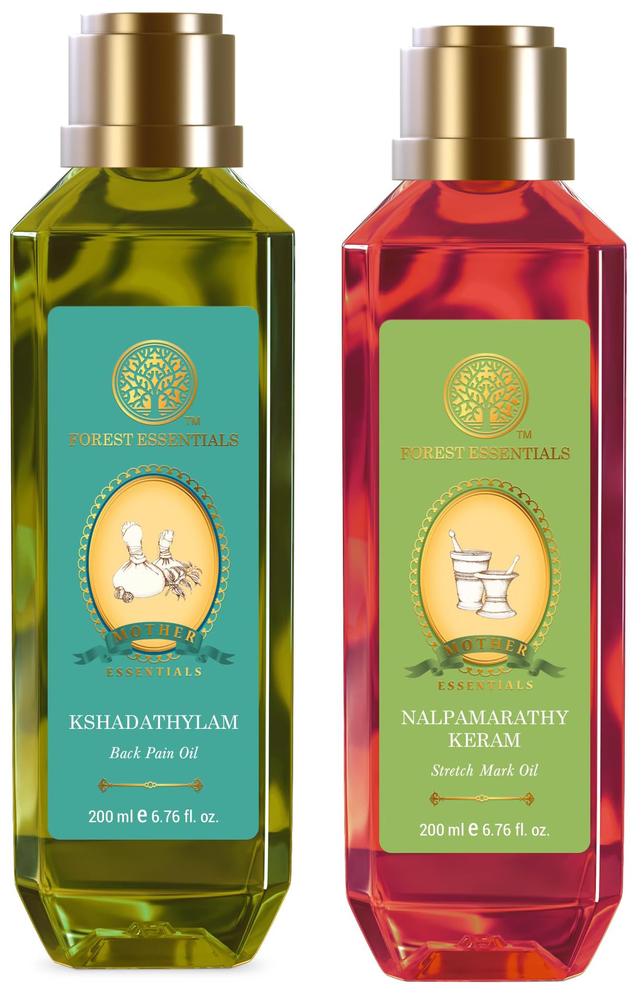 Forest Essentials stretch mark and back pain oil combo pack