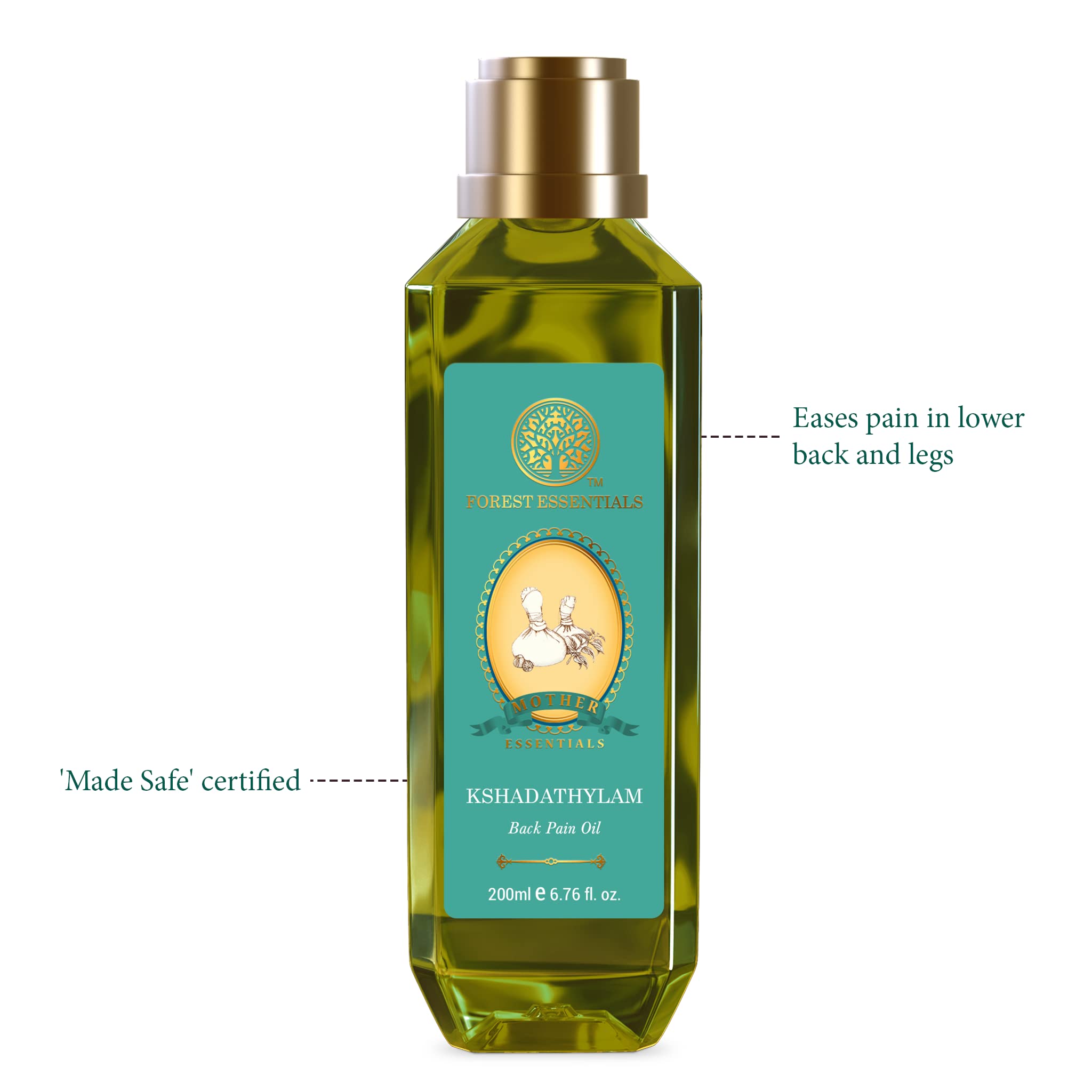 Forest Essentials Mother's Stretch Mark Oil Nalpamarathy Keram & Forest Essentials Mother's Back Pain Oil Kshadathylam Combo – view 7