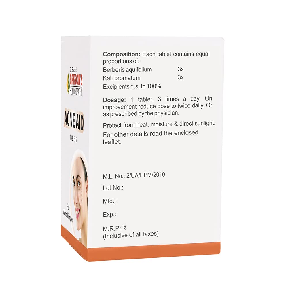 Dr. Bakshi's BAKSON'S HOMOEOPATHY ACNE AID TABLETS -75TABS – view 2