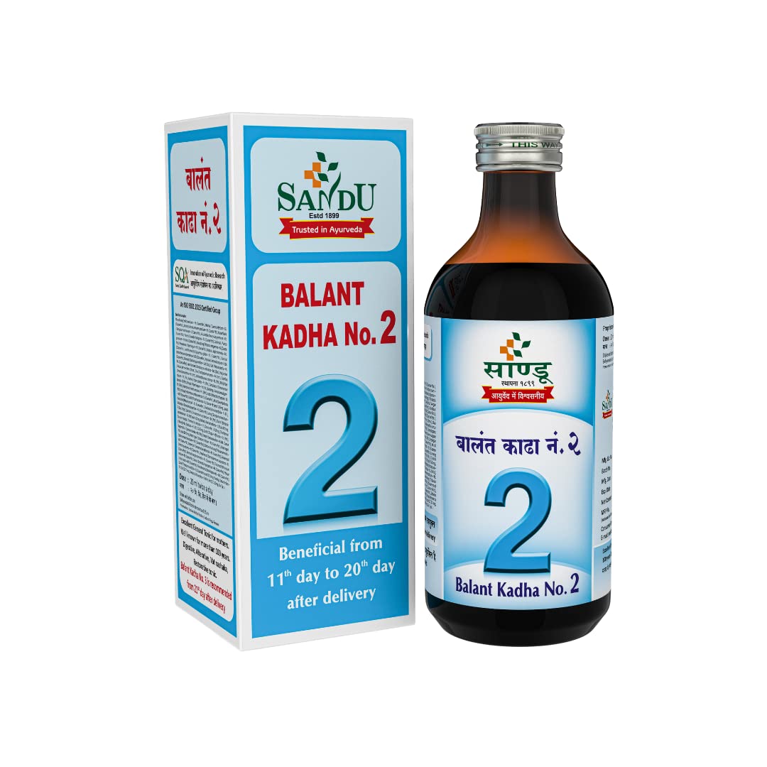 Sandu Ayurvedic postpartum tonic bottle, Balant Kadha No. 2