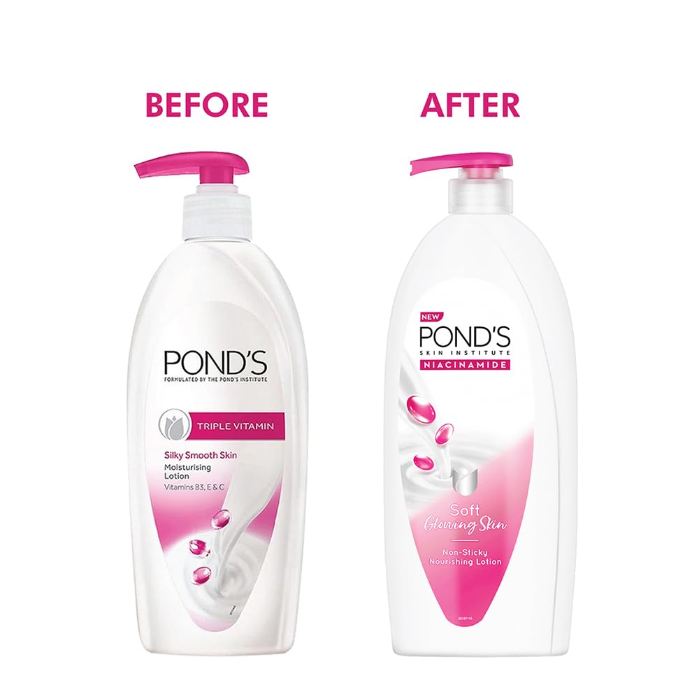 POND'S Moisturizing Body Lotion, 600ml, for silky soft, smooth, radiant skin, with Niacinamide, 3X Moisturization, Lightweight, Non-Sticky, Quick Absorbing – view 3