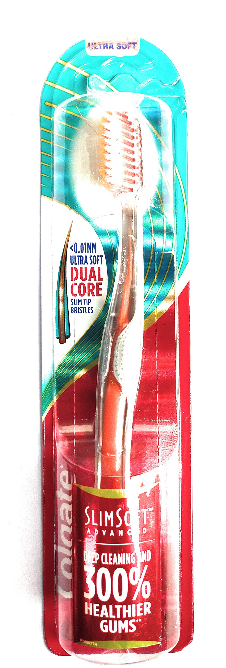 Three Colgate ultra soft manual toothbrushes in retail blister pack