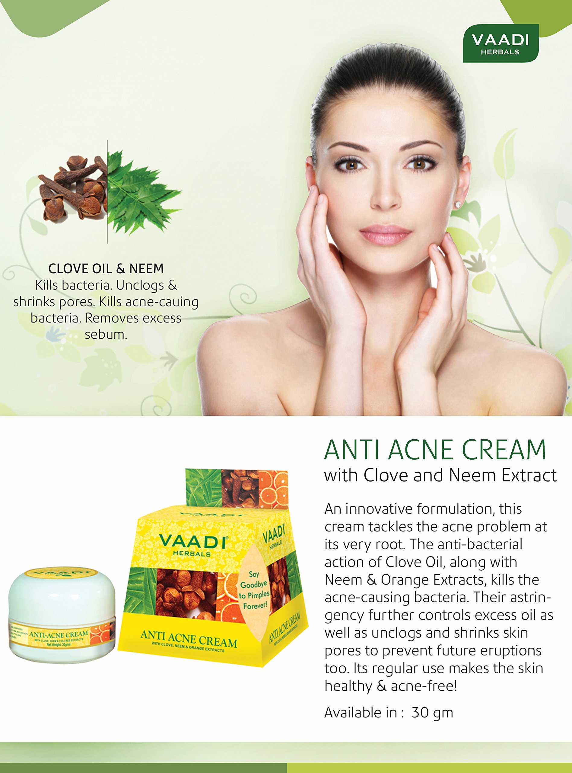 Vaadi Herbals Value Anti Acne Cream, Clove and Neem Extract, 30gx3 – view 2