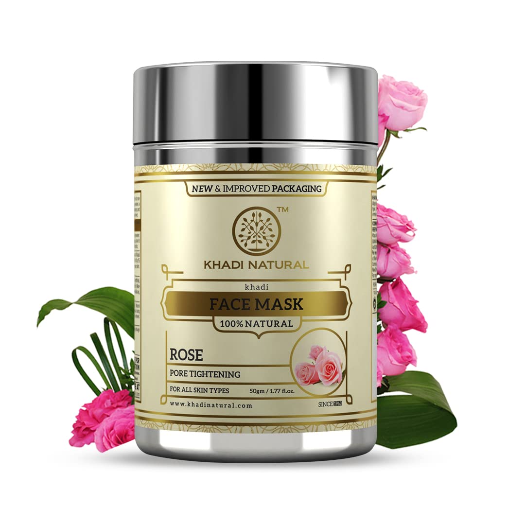 Rose powder face mask jar from Khadi Natural, 50 g