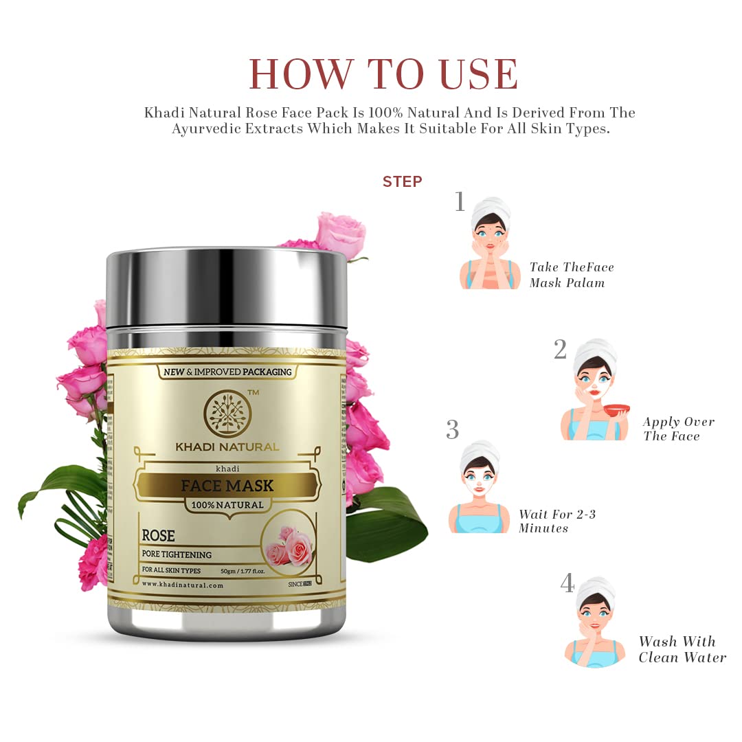 KHADI NATURAL Rose Herbal Face Mask, 50g – view 3