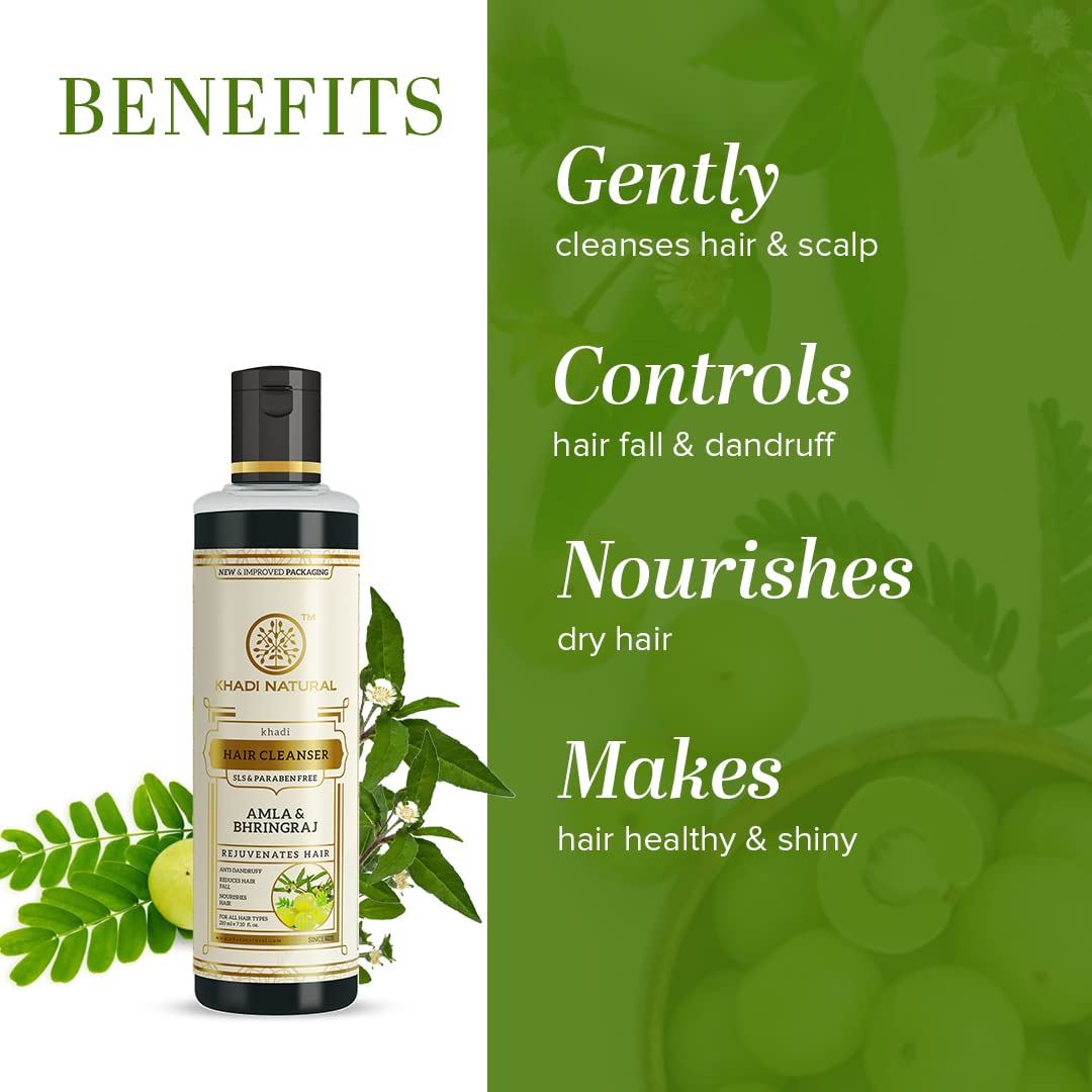 Khadi Natural Amla & Bhringraj Shampoo/Cleanser for Controlling Dandruff & Hair fall – view 2