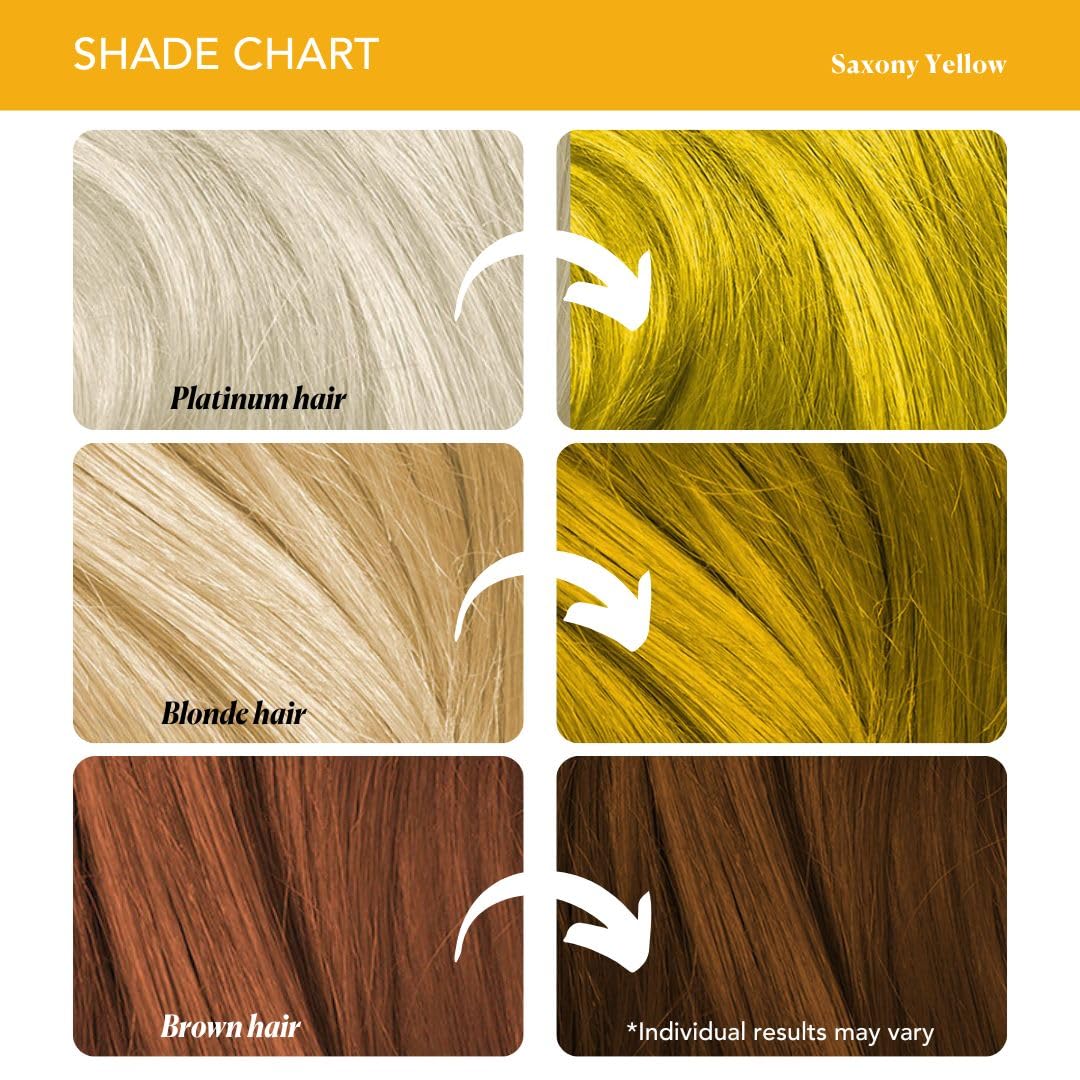 Paradyes Semi-permanent Saxony Yellow DIY Conditioner Based Hair Colour 120 gm and Lighten Up! Bleach Pack 30 Vol. for all Hair Types – view 7