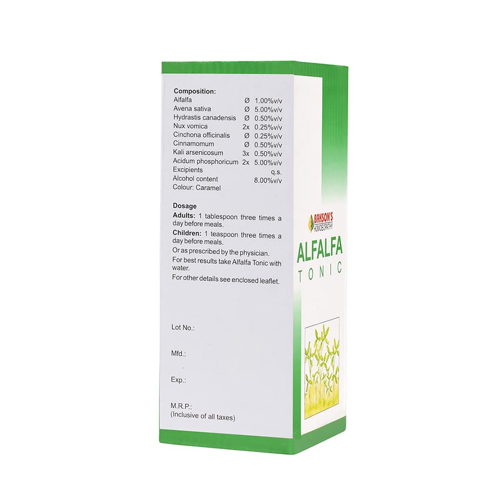 Dr. Bakshi's BAKSON'S HOMOEOPATHY Alfalfa Tonic Syrup (450ml) – view 2