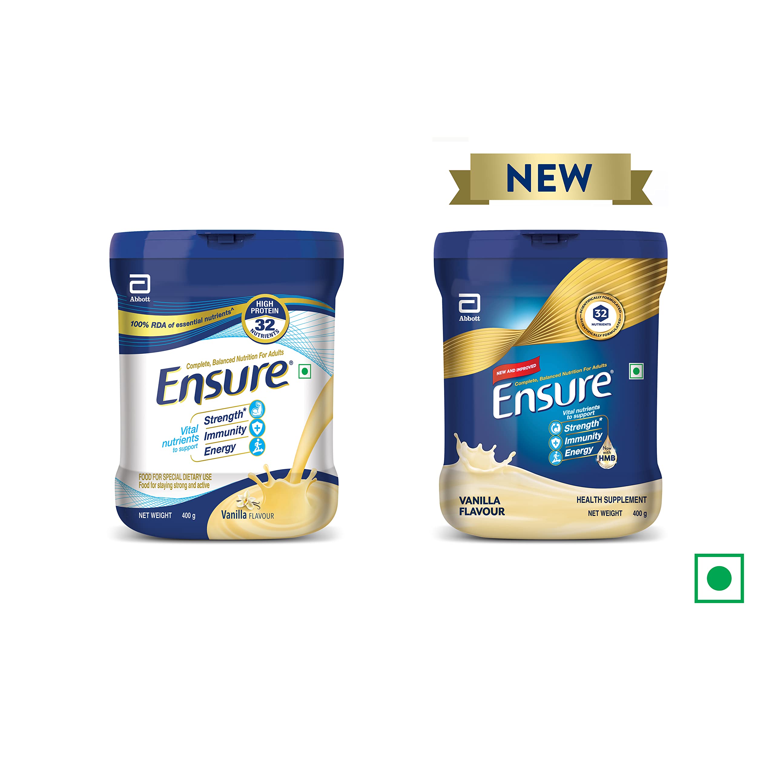 Ensure No 1 Nutritional Supplement Drink in the world 32 nutrients High Protein,Calcium,Vit D, Vanilla 400g/375g, Wt may vary – view 2