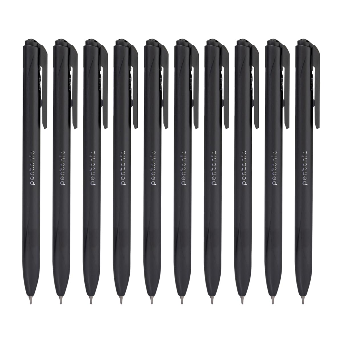 Pentonic black ink retractable ball point pen 10-count pack