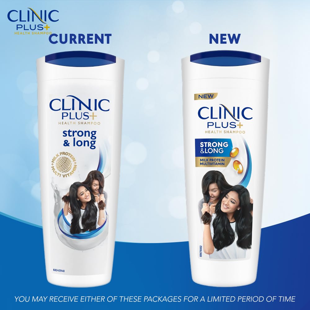 Clinic Plus Strong & Long Shampoo 355Ml, With Milk Proteins & Multivitamins For Healthy And Long Hair - Strengthening Shampoo For Hair Growth – view 3