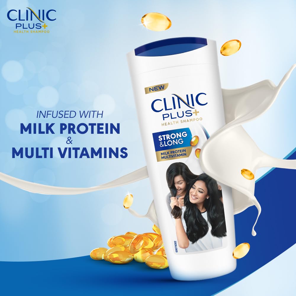 Clinic Plus Strong & Long Shampoo 355Ml, With Milk Proteins & Multivitamins For Healthy And Long Hair - Strengthening Shampoo For Hair Growth – view 4