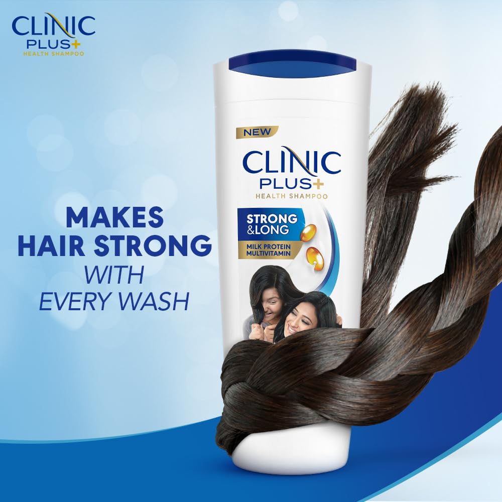 Clinic Plus Strong & Long Shampoo 355Ml, With Milk Proteins & Multivitamins For Healthy And Long Hair - Strengthening Shampoo For Hair Growth – view 6