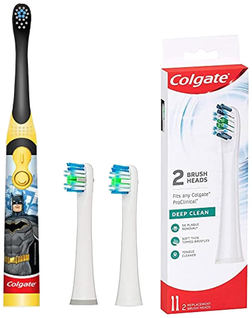 Colgate kids electric toothbrush with adult ProClinical 150 brush refills